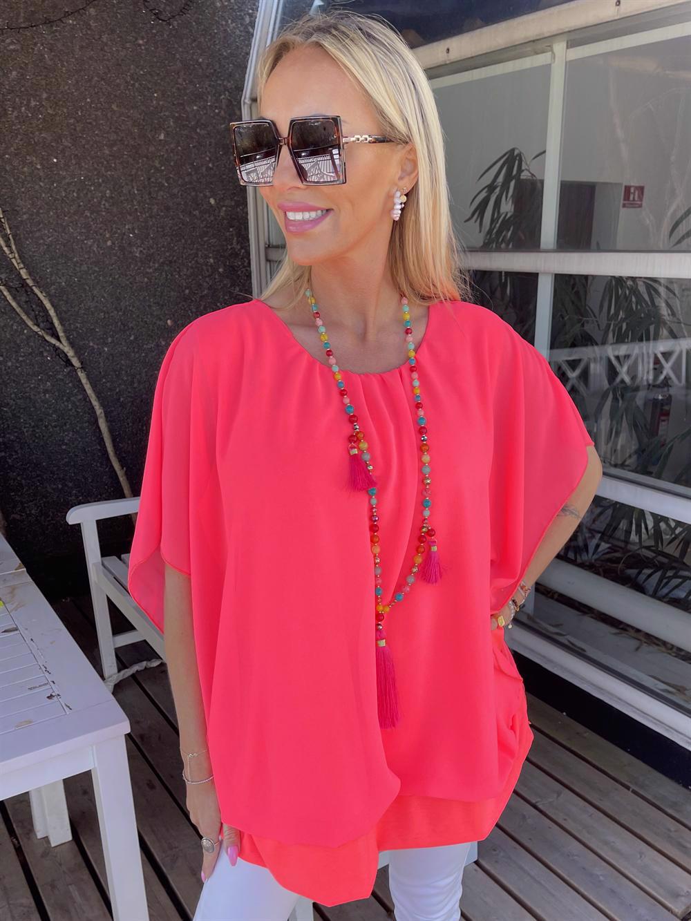 Tea - Topp med löst chiffong tyg över